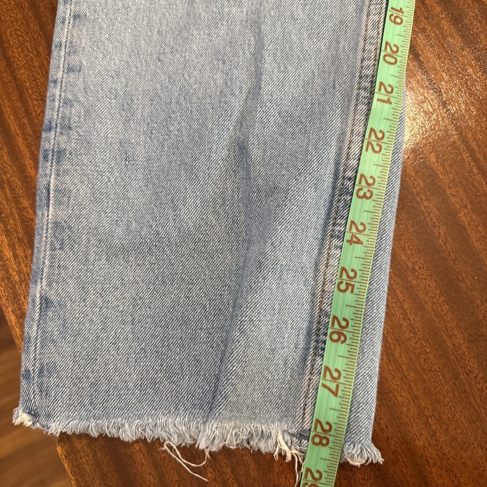 We The Free People Jeans Size 31 Blue High Rise Vixen Distressed Denim Straight - Picture 8 of 8